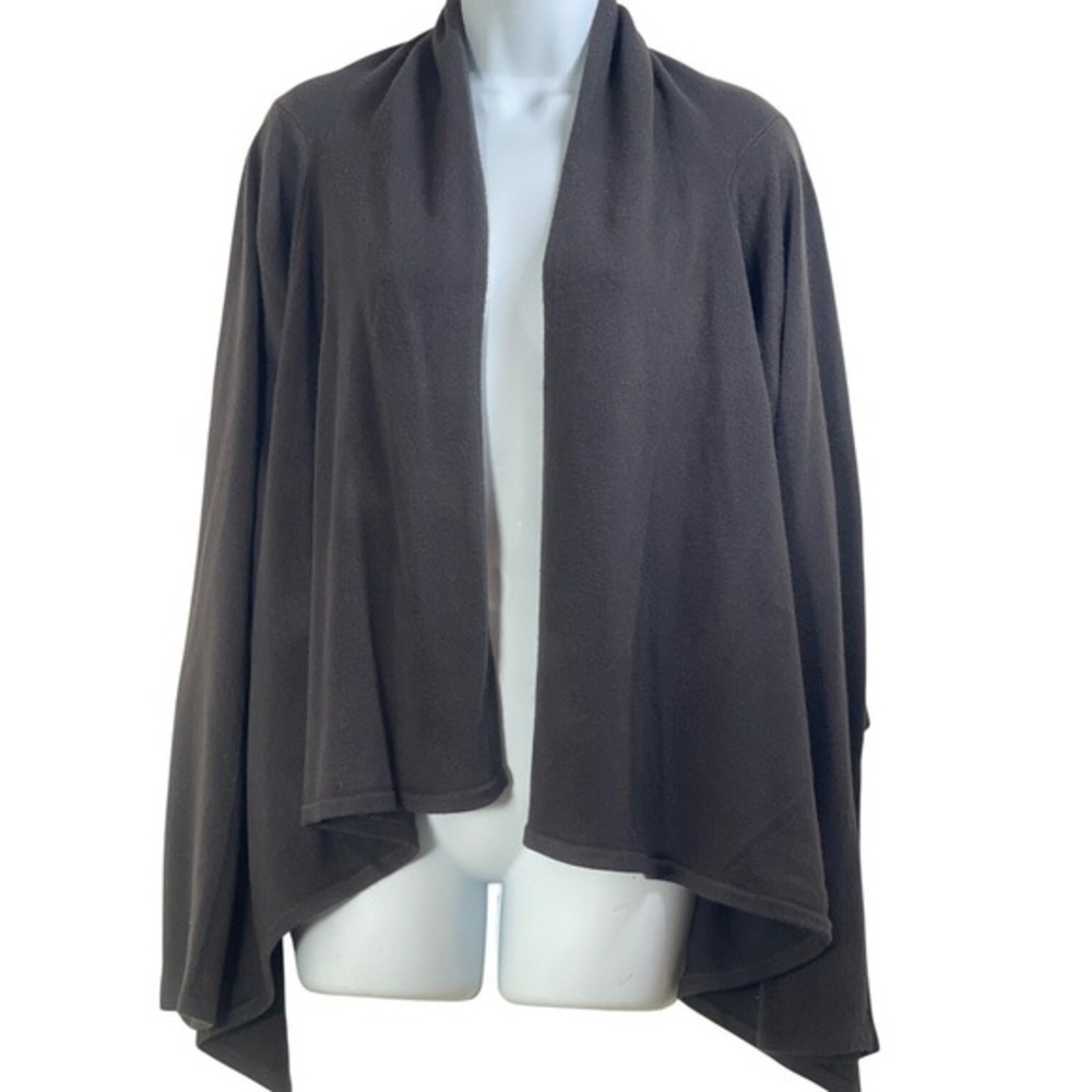 Basic Editions Womens XL Brown Open Front Draped Cardigan  Luxura‎ Yarns NEW
